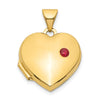 14k Polished Ruby 15mm Heart Locket