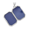 14k White Gold Polished and Brushed Diamond-cut 20x15mm Rectangular Locket