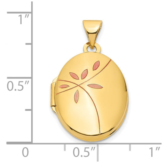 Gold Polished Floral Oval Lockets