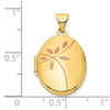 Gold Polished Floral Oval Lockets