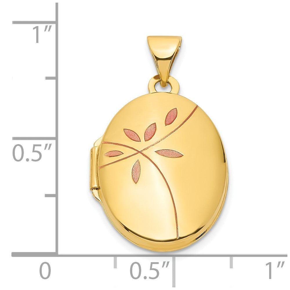Gold Polished Floral Oval Lockets