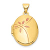 Gold Polished Floral Oval Lockets
