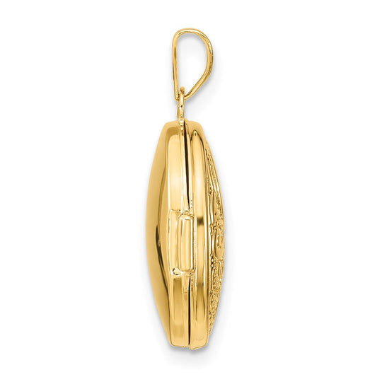 14k Swirl Design 17mm Oval Locket