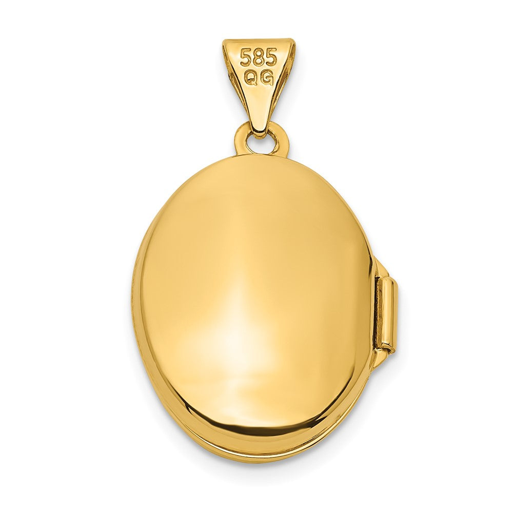 14k Swirl Design 17mm Oval Locket