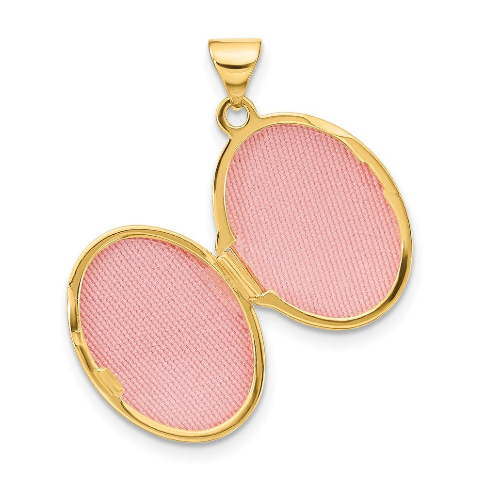 14k Floral Border 17mm Oval Locket