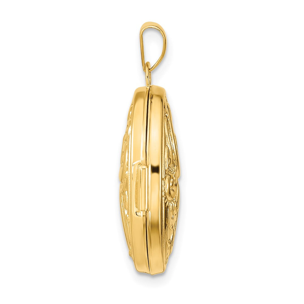 14k Reversible Swirl Design 21mm Oval Locket