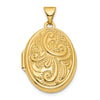 14k Reversible Swirl Design 21mm Oval Locket
