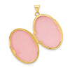 14k Reversible Floral Swirl Design 26mm Oval Locket