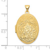14k Reversible Floral Swirl Design 26mm Oval Locket