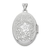 Gold Polished Flower Oval Lockets