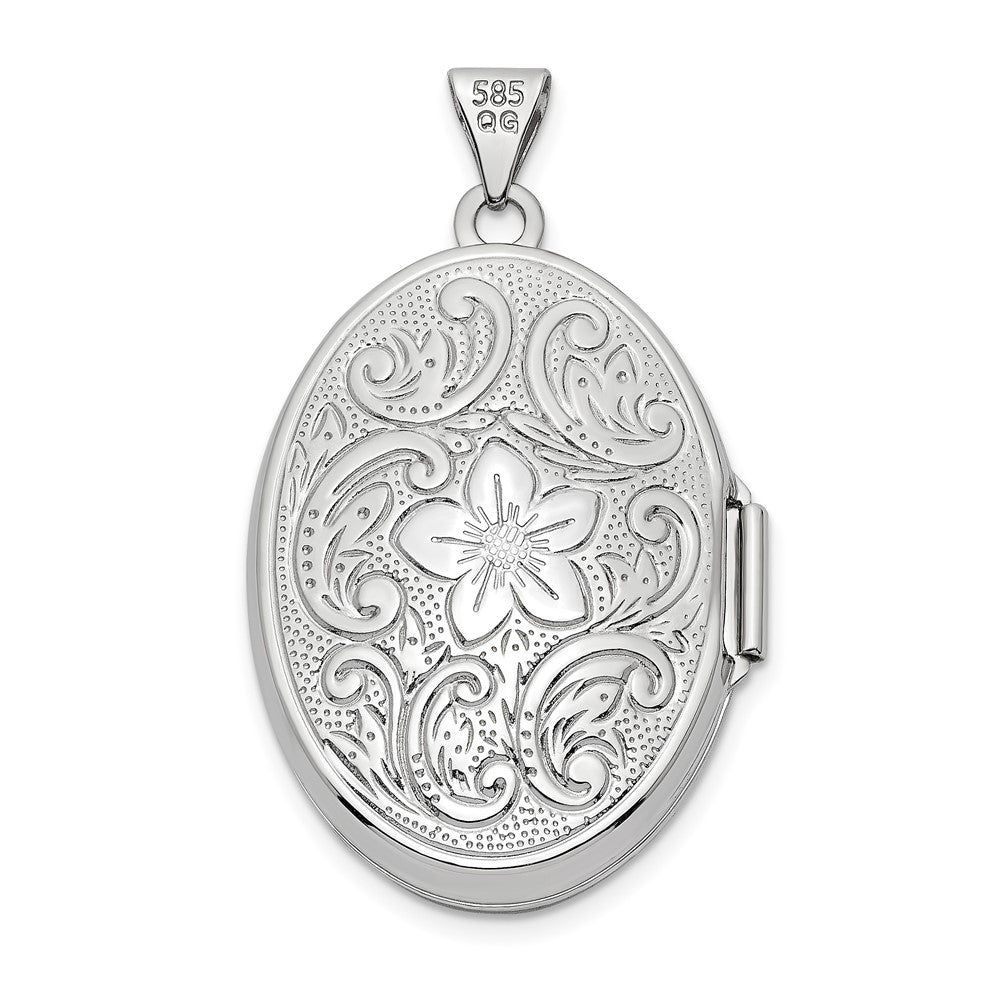 Gold Polished Flower Oval Lockets