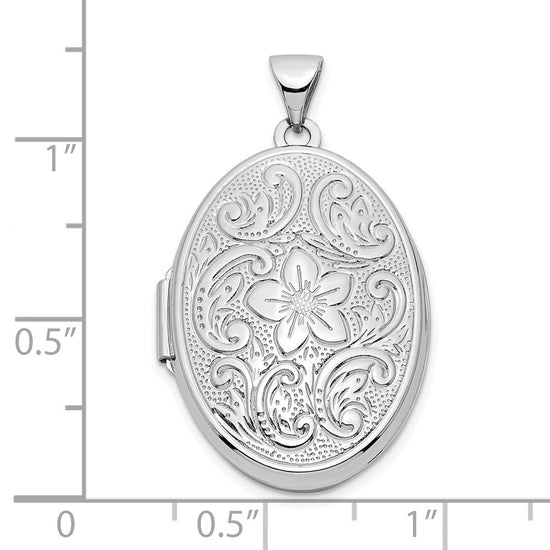 Gold Polished Flower Oval Lockets