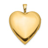 14K Satin and Polished Diamond Star 20mm Heart Locket