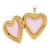 14K Satin and Polished Diamond Star 20mm Heart Locket