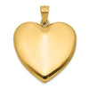 14K Satin and Polished Diamond Star 24mm Heart Locket