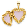 14K Polished and Satin Butterflies 12mm Heart Locket