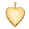 14K Polished Floral Design Diamond Center 20mm Heart Locket