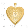 14K Polished Floral Design Diamond Center 20mm Heart Locket
