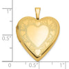 14K Textured and Polished Heart Border 20mm Heart Locket
