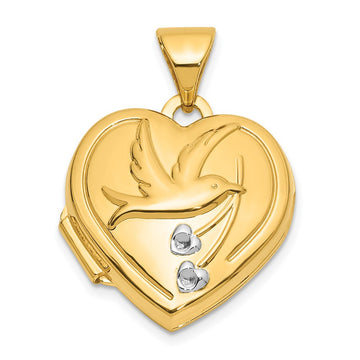 Gold Polished "Together Forever" Heart Lockets