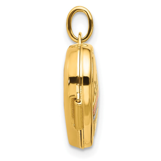Gold Polished "Chase the Rainbow" Heart Lockets