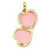14K Polished CZ Bee 12mm Heart Locket