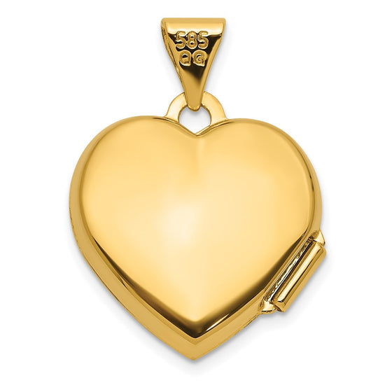 14K and White Rhodium Polished LOVE OF MY LIFE with Infinity 15mm Heart Locket