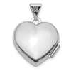 14K white Gold Polished LOVE OF MY LIFE with Infinity 15mm Heart Locket