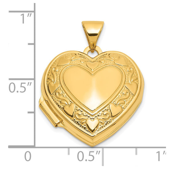 Gold Polished Heart Lockets