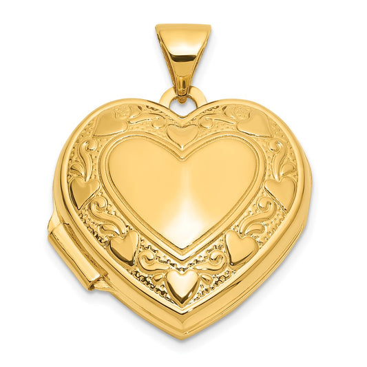 Gold Polished Heart Lockets
