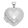 14k White Gold Heart Border Reverses to LOVE YOU Poem 18mm Heart Locket