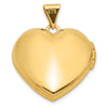 14K Polished White Agate MOM Script 18mm Heart Locket