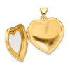 14K Polished White Agate MOM Script 18mm Heart Locket