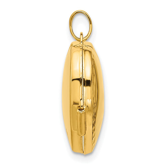 Gold Polished Diamond Heart Lockets