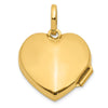 14K and White Rhodium Polished and Textured Diamond 18mm Heart Locket