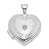 14K White Gold Diamond Star FOREVER MY FRIEND ALWAYS MY MOM 18mm Heart Locket