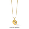 14K with White Rhodium Diamond Star and Moon 20mm Round Locket