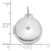 14k White Gold Polished Diamond 16mm Round Locket
