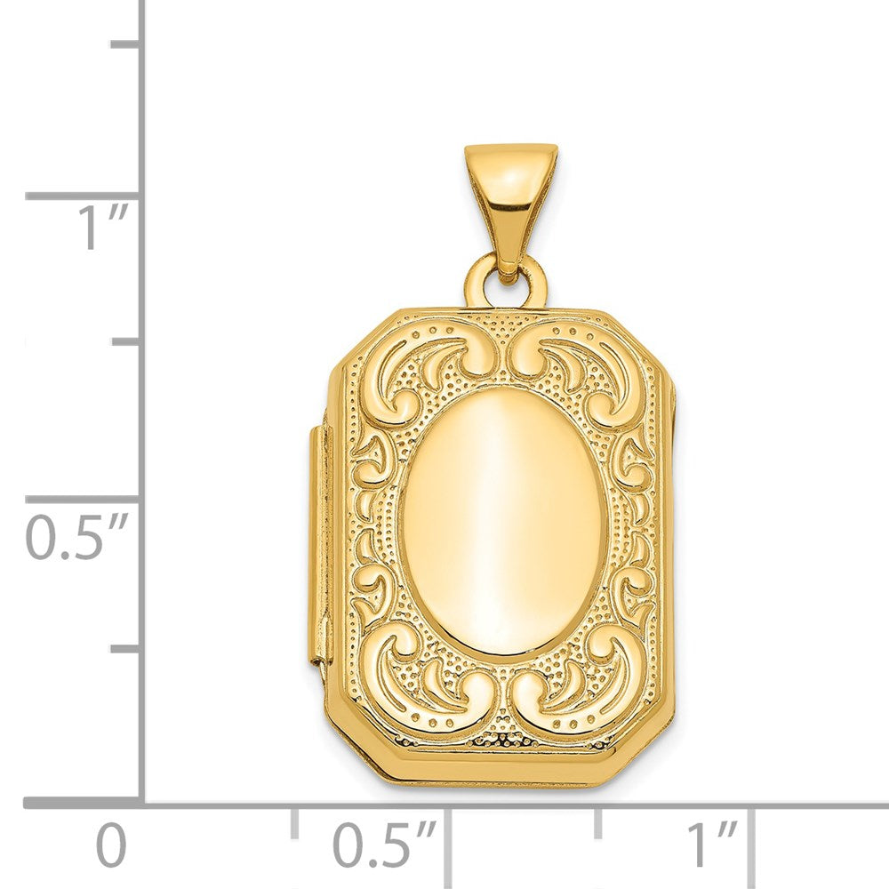 14k Fancy Border 20x15mm Rectangle Locket