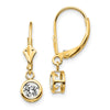 Round Gemstone Bezel Leverback Earrings