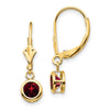 Round Gemstone Bezel Leverback Earrings