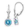 Round Gemstone Bezel Leverback Earrings