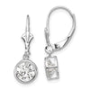 Round Gemstone Bezel Leverback Earrings