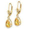Pear Gemstone Bezel Leverback Earrings