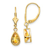 Pear Gemstone Bezel Leverback Earrings