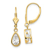 Pear Gemstone Bezel Leverback Earrings