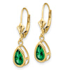 Pear Gemstone Bezel Leverback Earrings