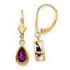 Pear Gemstone Bezel Leverback Earrings