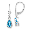 Pear Gemstone Bezel Leverback Earrings