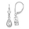 Pear Gemstone Bezel Leverback Earrings